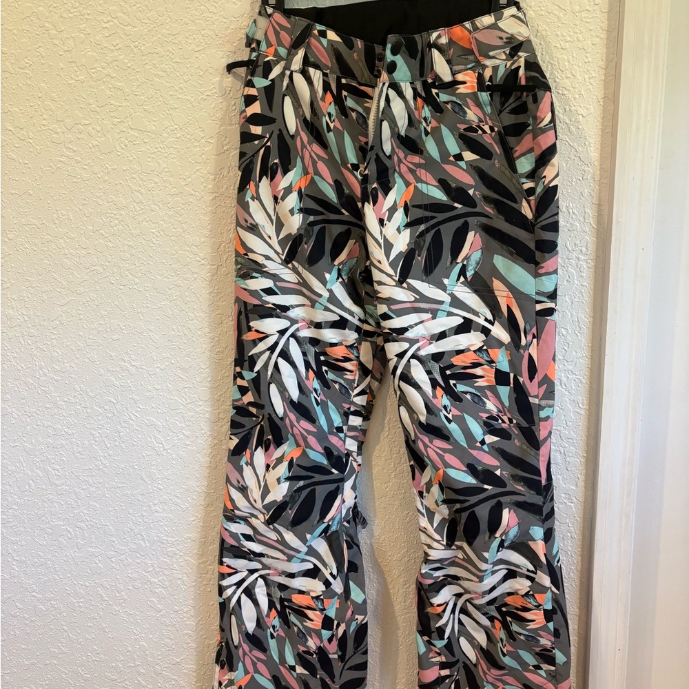 NWOT O'Neill Multicolor Leaf Print Ski/Snowboard/Snow Pants